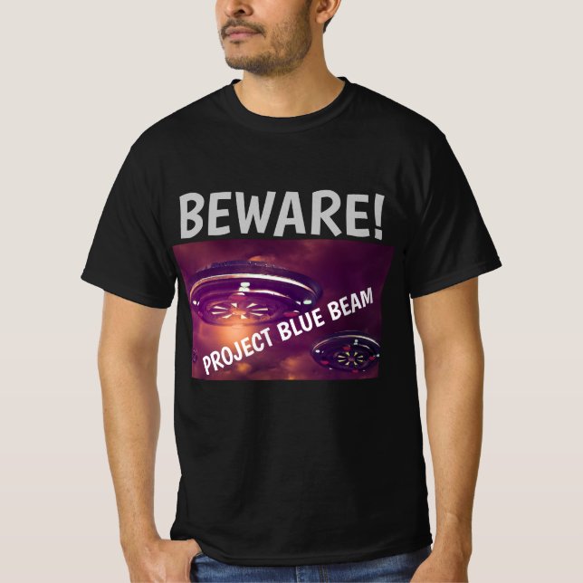 CAMISETA ¡PREOCUPACIÓN DE OVO DE VIGILANCIA AZUL DE PROYECT (Anverso)