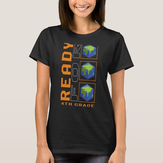 Camiseta Preparado Para 4º Grado, Planetas Espaciales Siste (Anverso)