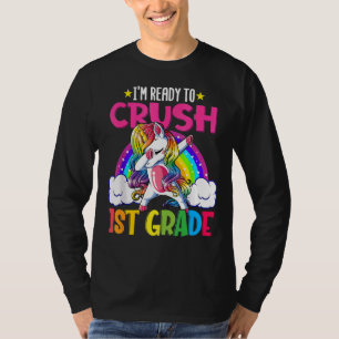 Camiseta Preparado Para Aplastar A Niña Chica De Unicornio