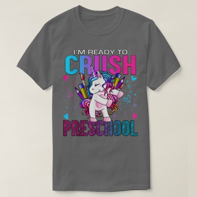Camiseta Preparado para aplastar el preescolar de vuelta a  (Diseño del anverso)