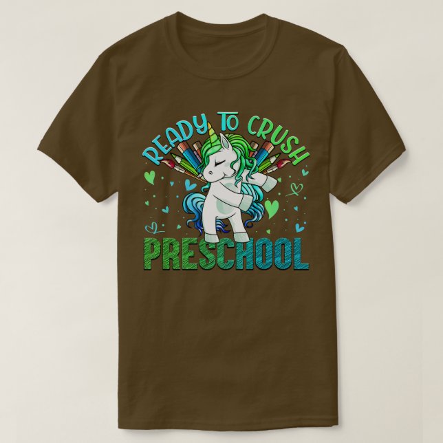 Camiseta Preparado para aplastar el preescolar de vuelta a  (Diseño del anverso)