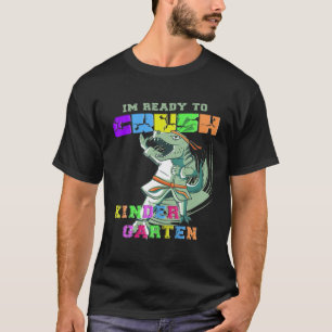 Camiseta Preparado para CRUSH Kindergarten, Karate Dinosaur