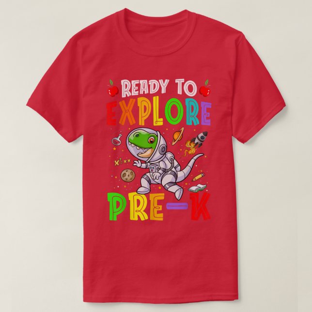 Camiseta Preparado para dejar atrás al astronauta de Prek T (Diseño del anverso)