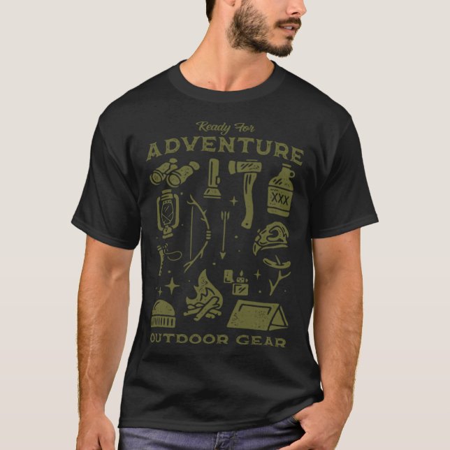 Camiseta Preparado para elementos de acampar de artes de av (Anverso)