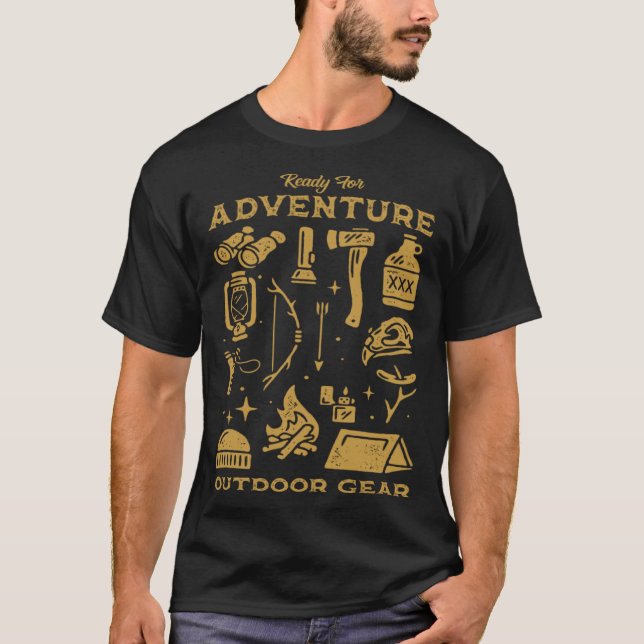 Camiseta Preparado para elementos de acampar de artes de av (Anverso)