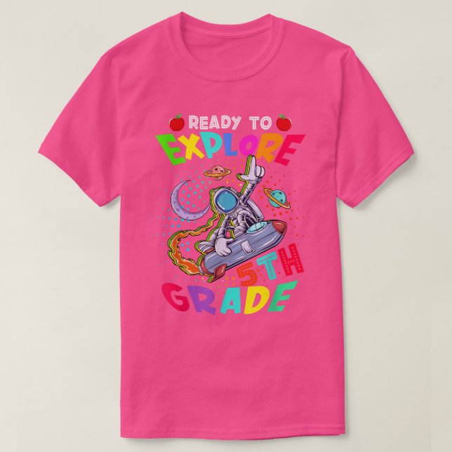 Camiseta Preparado para explorar a un astronauta divertida  (Diseño del anverso)