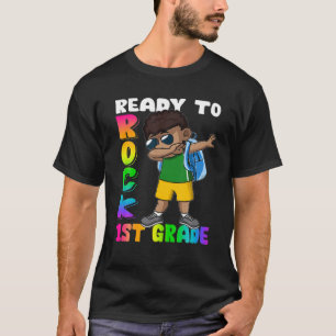 Camiseta Preparado Para Rocar A Un Niño Negro De 1º Grado D