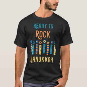 Camiseta Preparado Para Rocar Hanukkah Pajamakah Menorah Nu