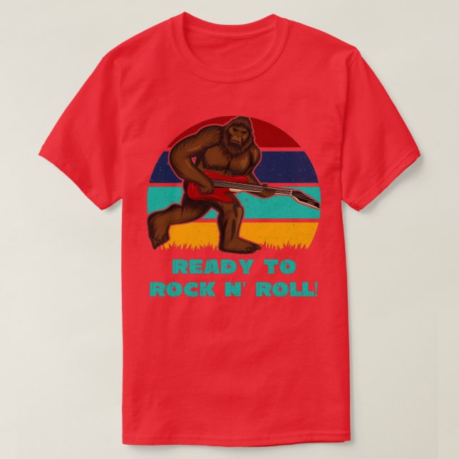 Camiseta Preparado Para Rocar N Roll Gran Pie Sasquatch Dis (Diseño del anverso)