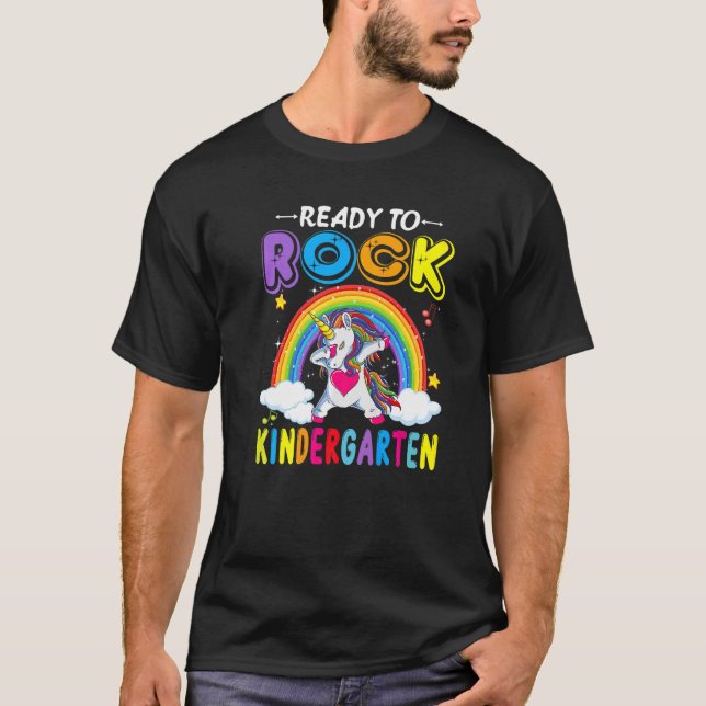 Camiseta Preparado Para Rock Kindergarten Unicorn Dabbing P (Anverso)