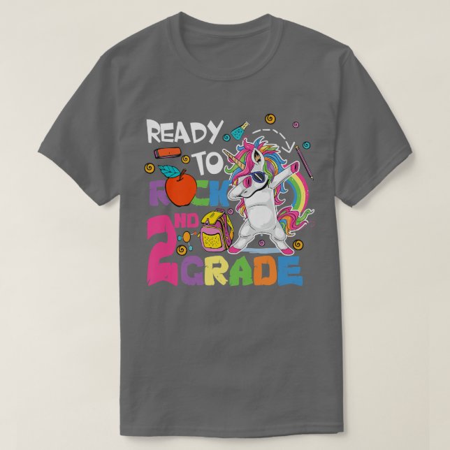 Camiseta Preparado para rodar 2º grado Cute Unicorn Dabbing (Diseño del anverso)
