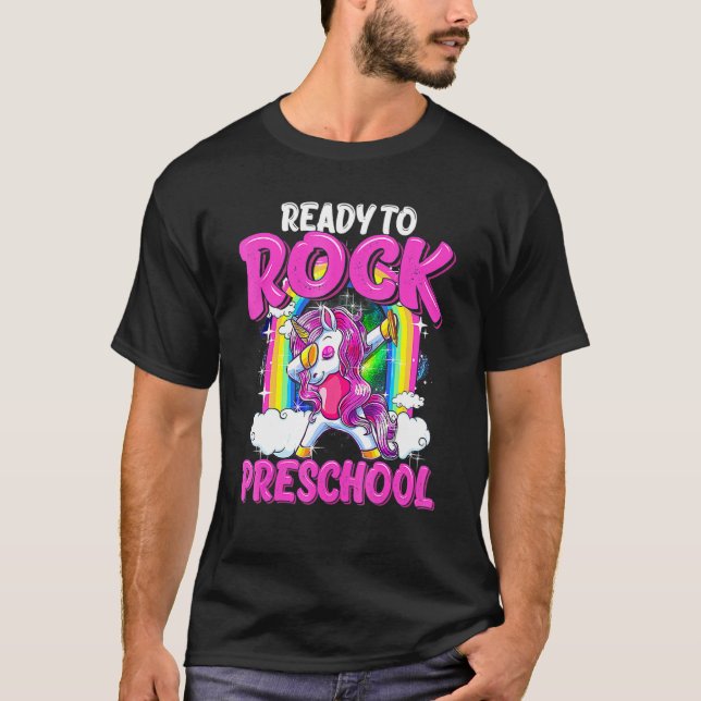 Camiseta Preparado Para Rodar El Preescolar Dabbing Unicorn (Anverso)