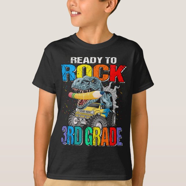 Camiseta Preparado para rodar monstruo de tercer grado niño (Anverso)