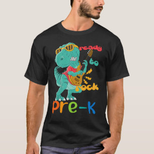 Camiseta Preparado para sacudir el rock preescolar del dino
