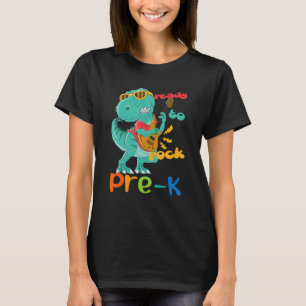 Camiseta Preparado para sacudir el rock preescolar del dino