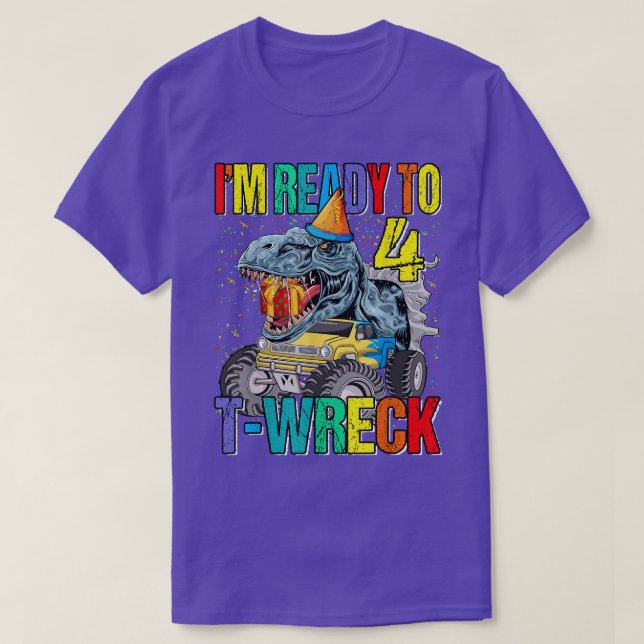 Camiseta Preparado para T-Wreck 4 Camión Monstruo Dinosauri (Diseño del anverso)