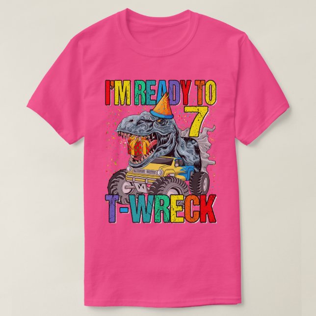 Camiseta Preparado para T-Wreck 7 Camión Monstruo Dinosauri (Diseño del anverso)