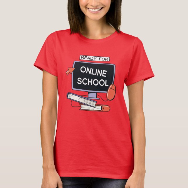 Camiseta Preparado para una escuela en línea (Anverso)