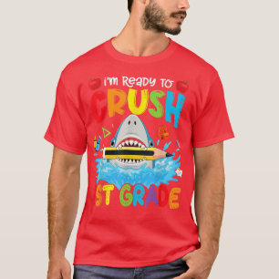 Camiseta Preparados para aplastar a niños de tiburón gracio