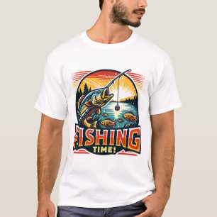 Camiseta Prepárate para pescar, tiempo de captura perfecto