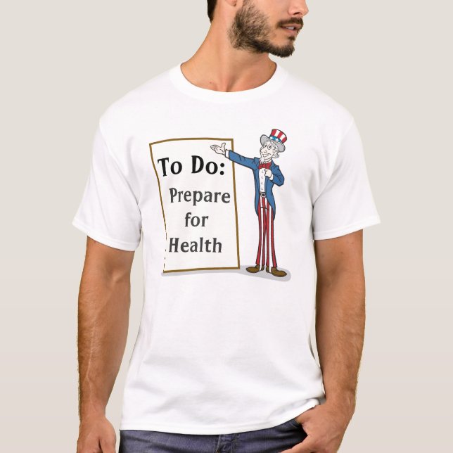 Camiseta Prepárese para la salud (Anverso)