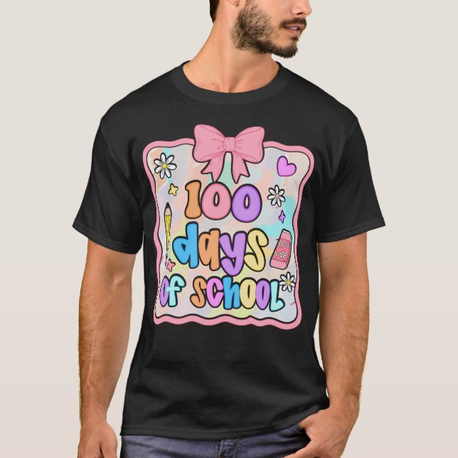 Camiseta Preppy 100 Days of School Cute 100th Day Kids  (Anverso)