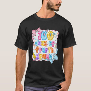 Camiseta Preppy 100 Días de Cuarto Grado Coquette Bow Enseñ