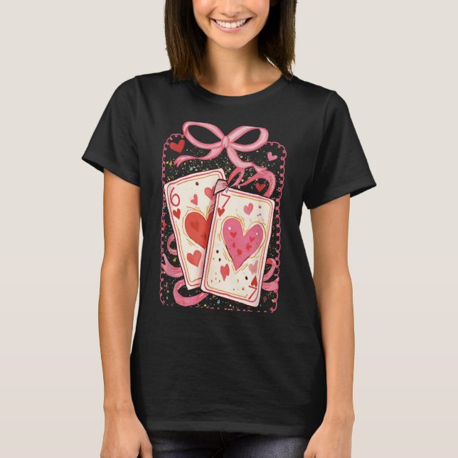 Camiseta Preppy 6 7 Valentine Couple Love Hearts Playing Ca (Anverso)