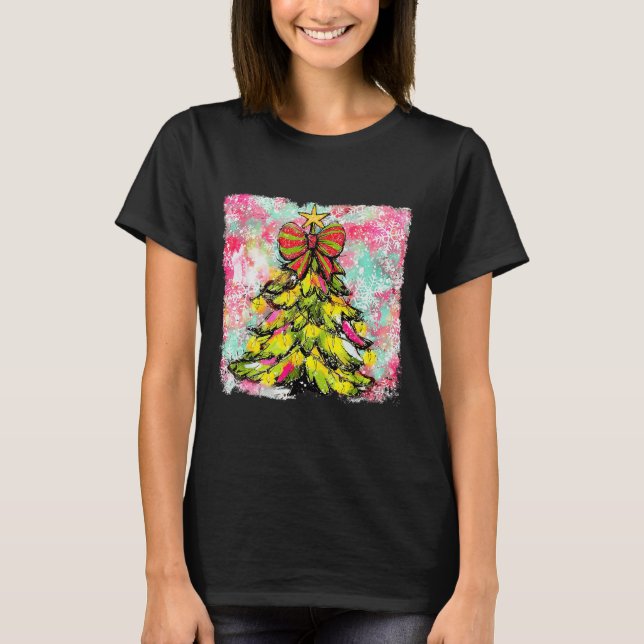 Camiseta Preppy Christmas Tree Sungles Coquette Xmas Girly  (Anverso)