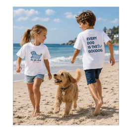 Camiseta Preppy Coastal Blue Seersucker Dog Boys