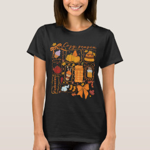 Camiseta Preppy Cosy Season Fall Vibes Acción de Gracias Ha