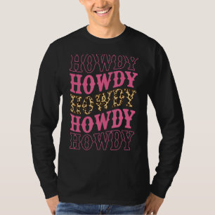 Camiseta Preppy Cowgirl Howdy Trendy Pink