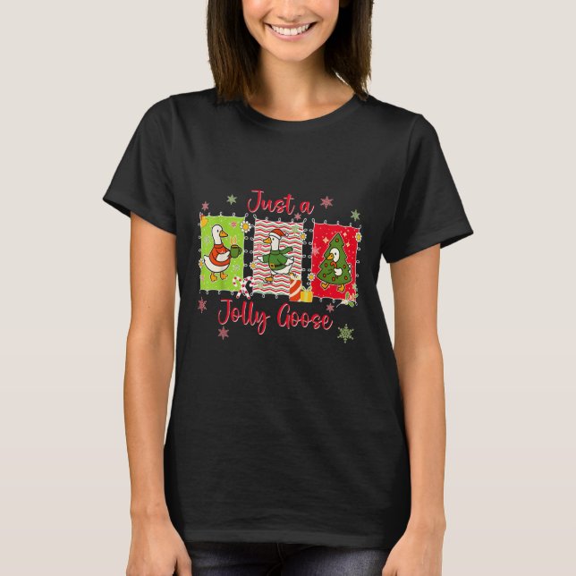 Camiseta Preppy Cute Just A Jolly Goose Merry Goosemas Chri (Anverso)