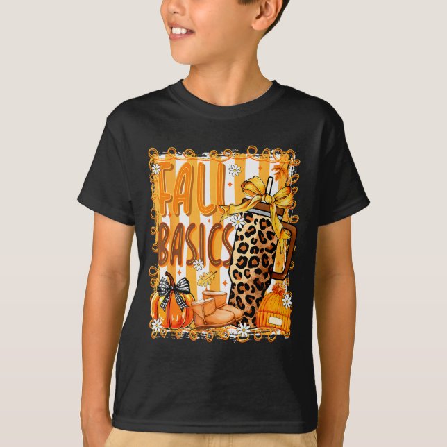 Camiseta Preppy Fall Basics Coquette Bow Pumpkin Autumn Wom (Anverso)