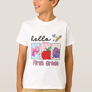 Camiseta Preppy Femenino De vuelta a la escuela Hola Primer