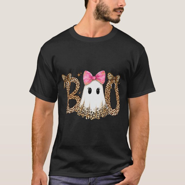 Camiseta Preppy Ghost Boo,leopard Soky Coquette,halloween F (Anverso)