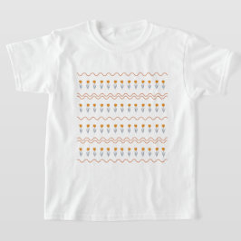 Camiseta Preppy Groovy Stripe Tulip Flower Pattern