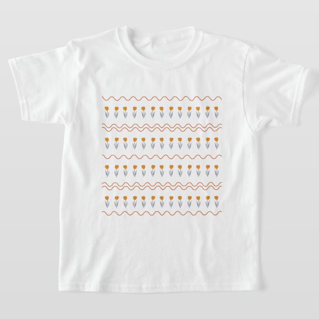 Camiseta Preppy Groovy Stripe Tulip Flower Pattern (Distribución)