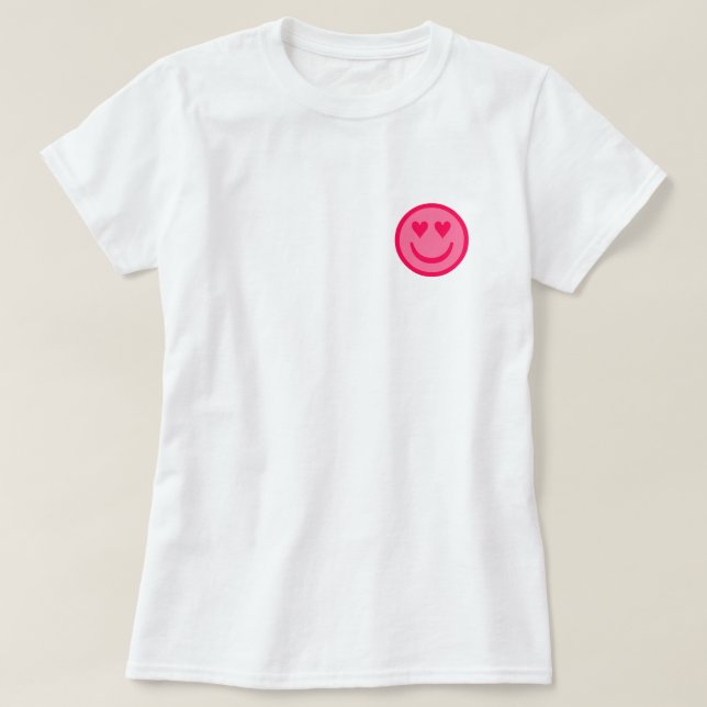 Camiseta Preppy Heart Happy Face (Diseño del anverso)