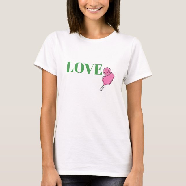 Camiseta Preppy Love Pink Pickleball (Anverso)