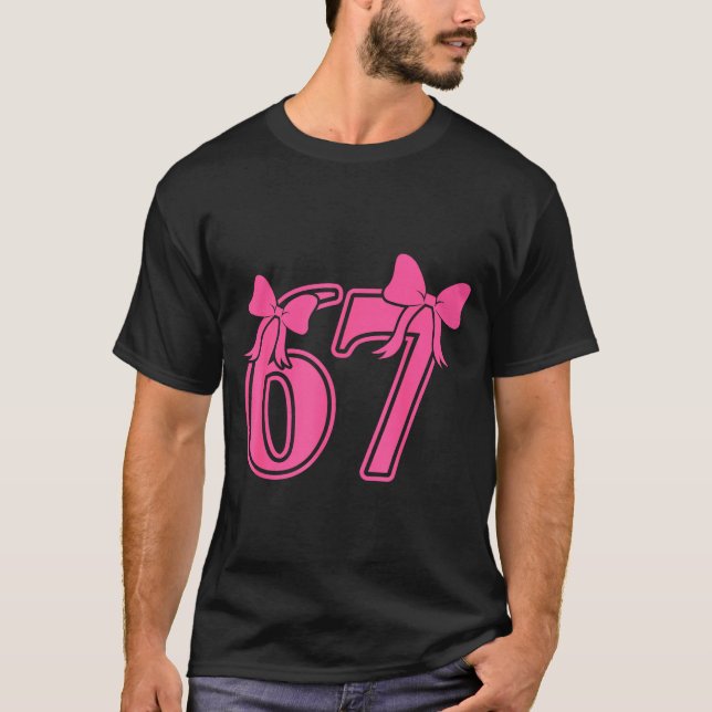 Camiseta Preppy Nk Coquette Bow Lace 67 Six Seven Meme Wome (Anverso)