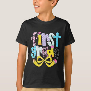Camiseta Preppy Primer Grado Retro Cuadro Maestro De Vuelta