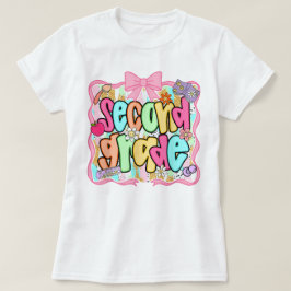 Camiseta Preppy Second Grade 2nd Grade Teachers Girls