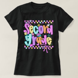 Camiseta Preppy Second Grade 2nd Grade Teachers Girls
