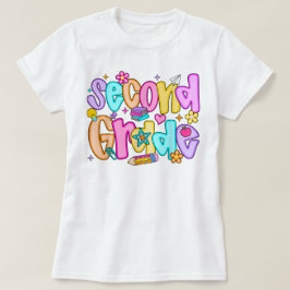 Camiseta Preppy Second Grade 2nd Grade Teachers Girls