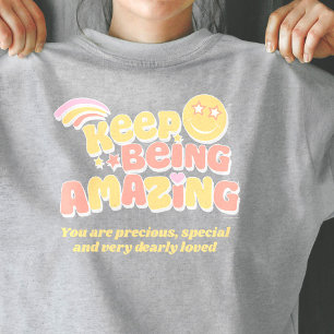 Camiseta Preppy sigue siendo asombrosa cara de sonrisa de e