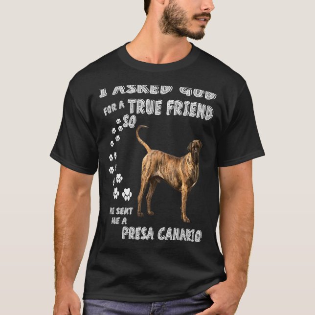 Camiseta Presa Canario Diciendo Que Mamá Papá Imprime Masti (Anverso)
