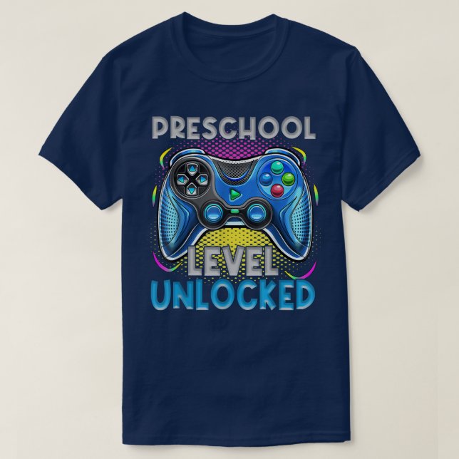 Camiseta Preschool Level Unlocked Video Games Kids Back To  (Diseño del anverso)