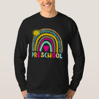 Camiseta Preschool Rainbow Back To School Teacher Girls Boy