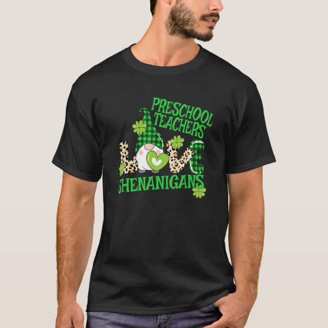 Camiseta Preschool Teacher St Patricks Day PreK Shenanigans (Anverso)